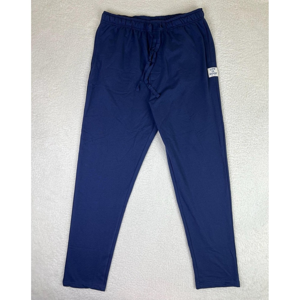 Life Is Good‎ Mens Pajama Pants Large Blue Jersey Sleepwear Lounge ID#391D F25
